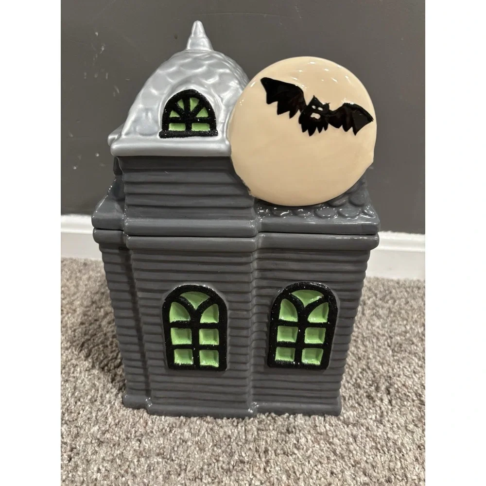 Cheryl's Cookies Haunted House Halloween Ceramic Cookie Jar